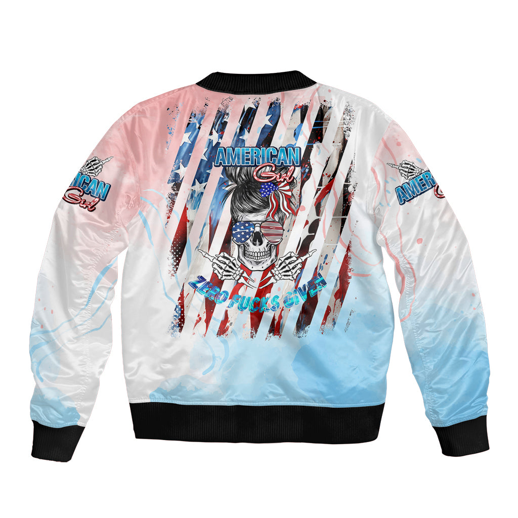 Blue Sugar Skull Print Women's Bomber Jacket main image 0