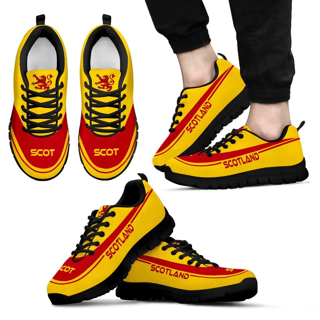 Scottish Royal Stewart Tartan Red Plaid Black Sneaker Shoes For Men Women main image 1