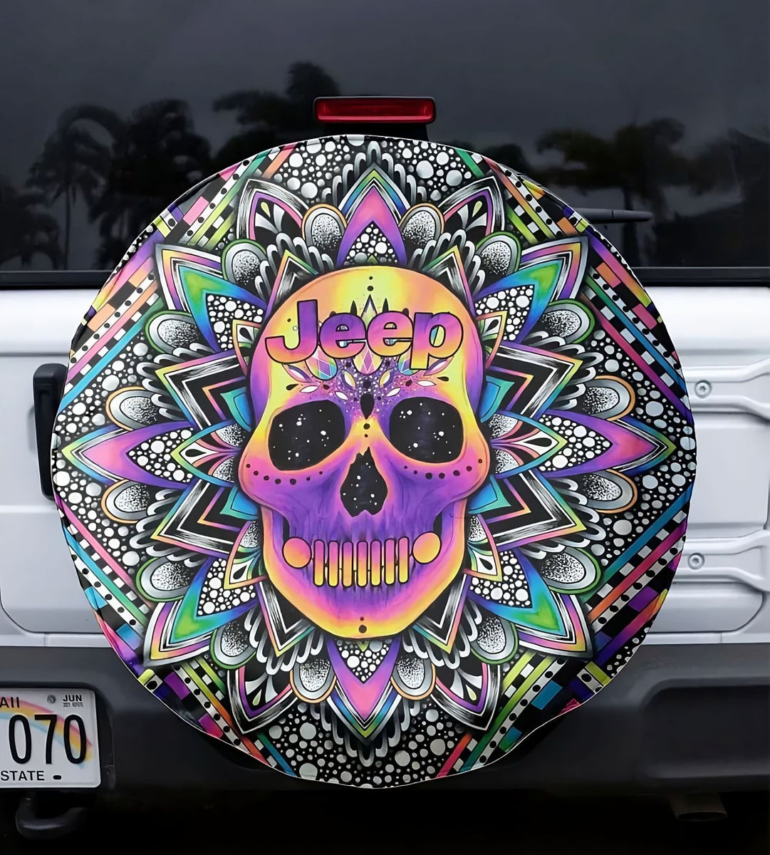 Jeep Skull Mandala Automotive Spare Tire Cover – Aljaira