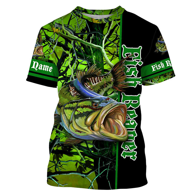 T-Shirt Pêche Bass Fishing - Motif Skeleton, Moulinet, Leurres - Blanc Coton - Taille Régulière Homme - Neuf Sans Étiquettes