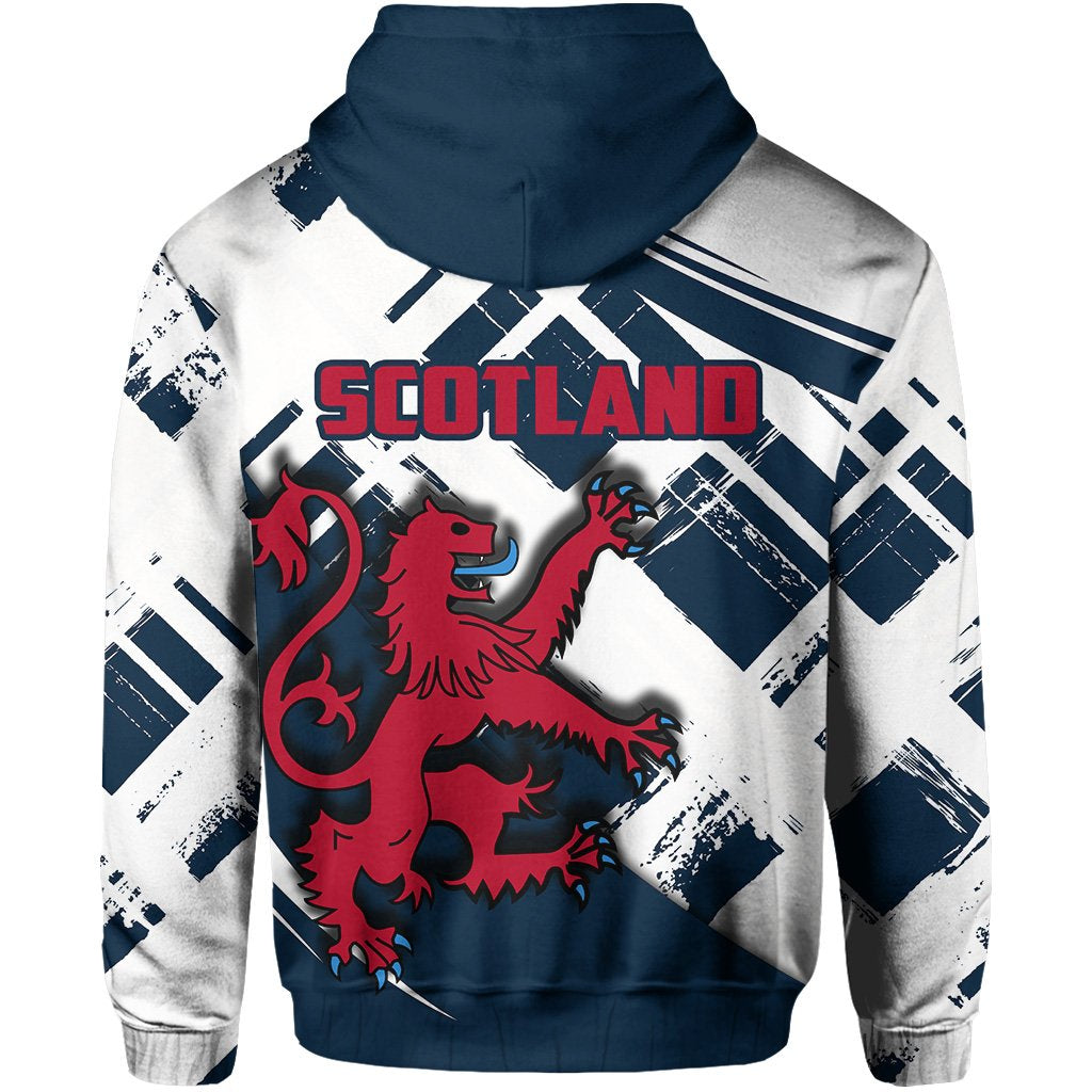 Wallace Hunting Green Tartan Hoodie - Lion Rampant And Celtic Thistle Style