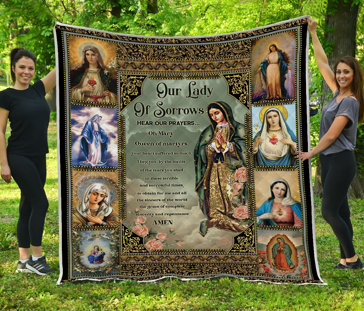 Our Lady Of Sorrows Mother Mary Blanket and Quilt LT10 Aljaira