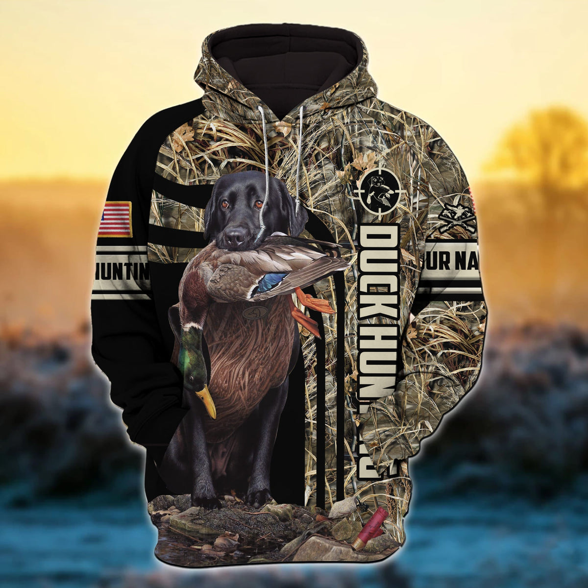 The New Duck Hunting Hoodies 3D Grass Brown Personalized Aljaira