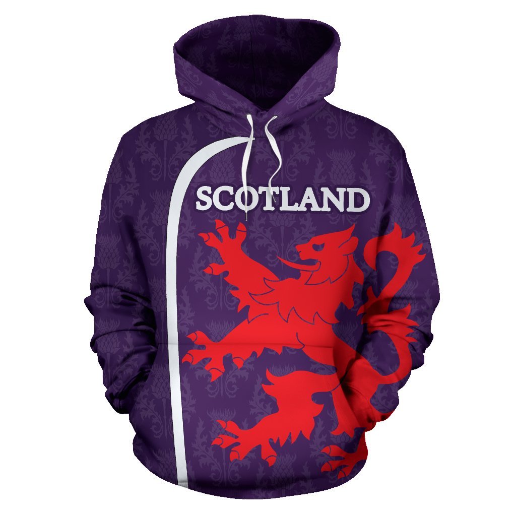 Blane Tartan Hoodie - Lion Rampant And Celtic Thistle Style