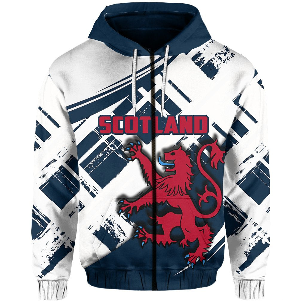 Scotland Rugby Zip Hoodie The Lion Rampant Style Aljaira