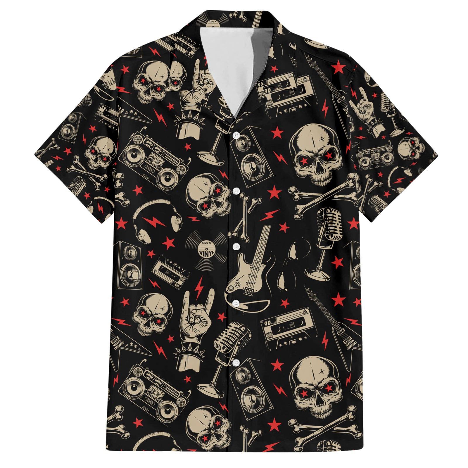 rock-and-roll-skull-pattern-design-hawaiian-shirt