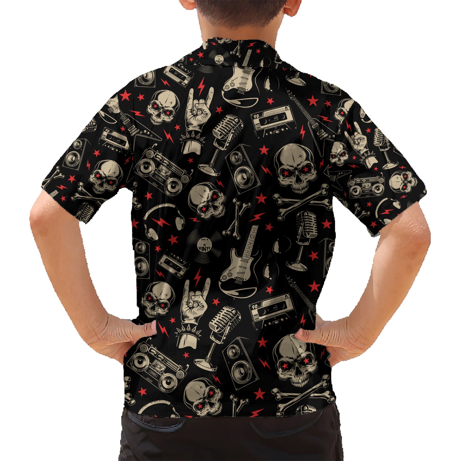 rock-and-roll-skull-pattern-design-hawaiian-shirt