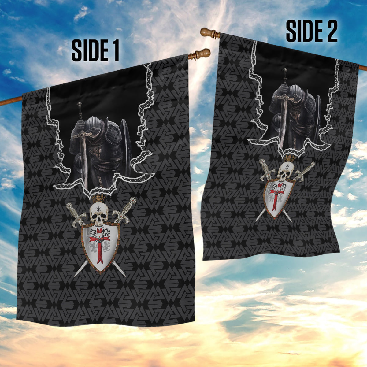 personalised-knights-templar-warrior-skull-garden-flag