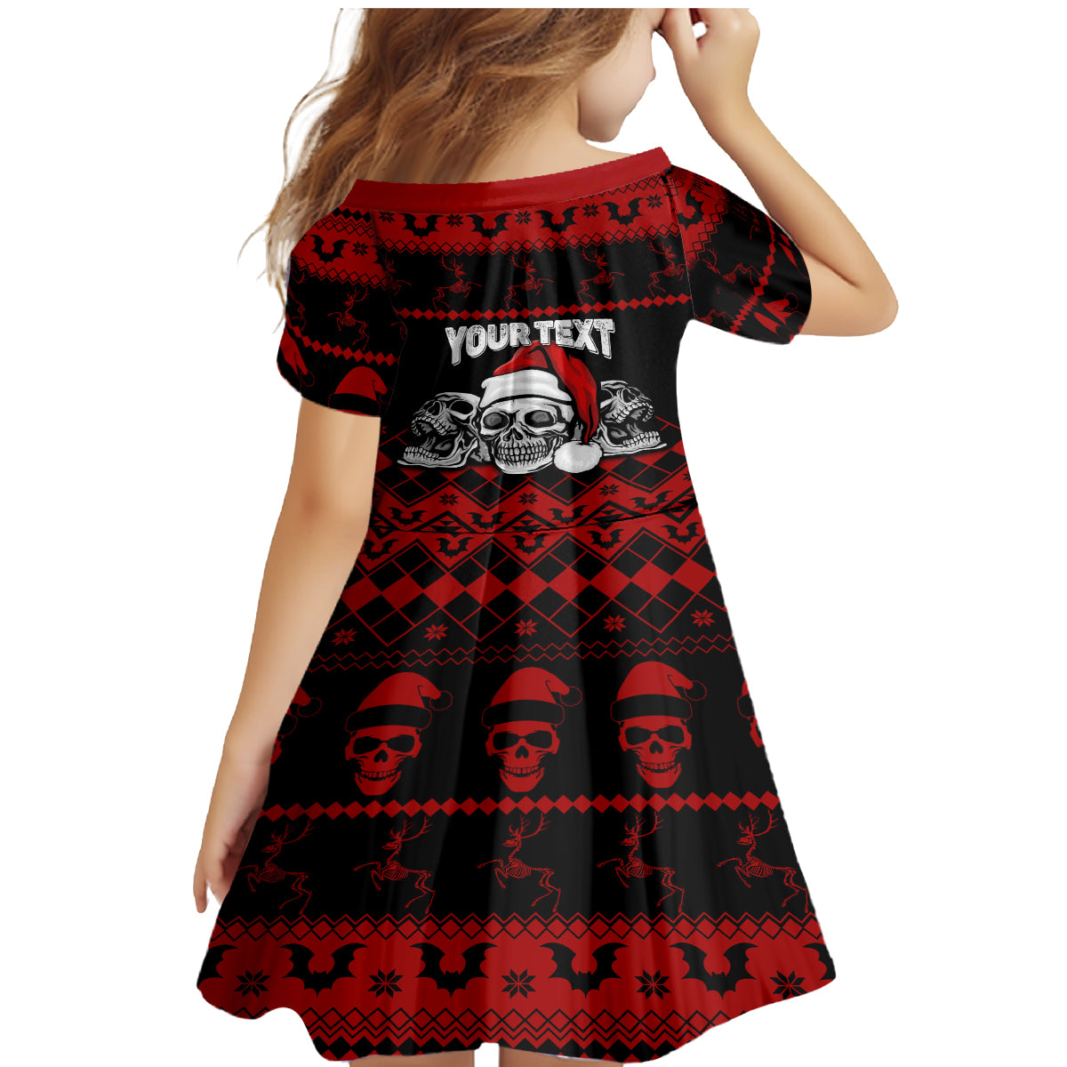 custom-christmas-family-matching-mermaid-dress-and-hawaiian-shirt-gothic-skull-creepmas