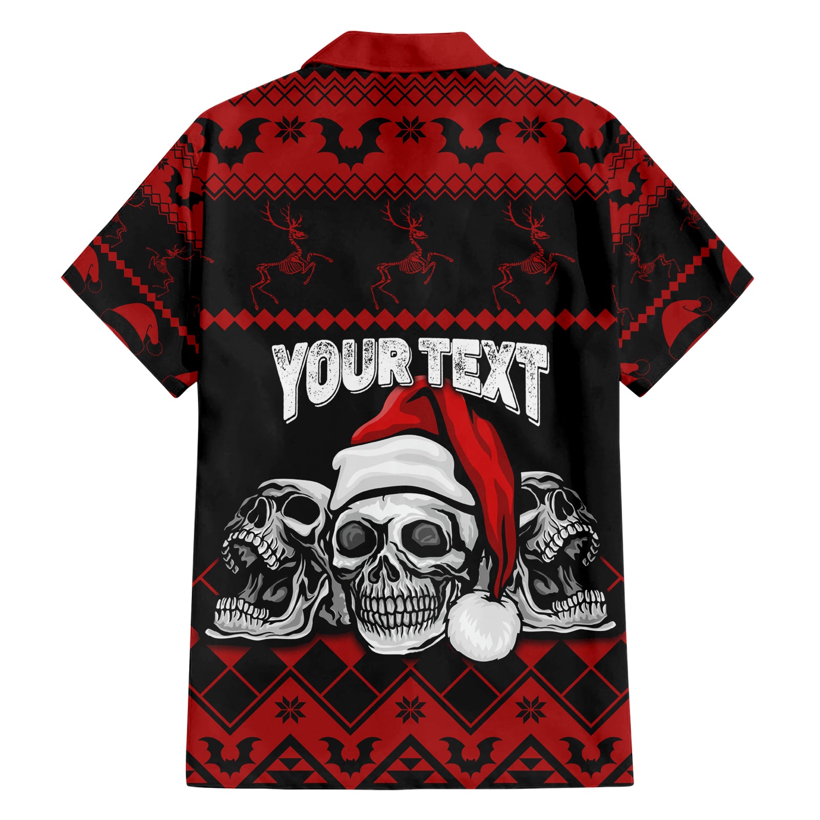 custom-christmas-family-matching-short-sleeve-bodycon-dress-and-hawaiian-shirt-gothic-skull-creepmas