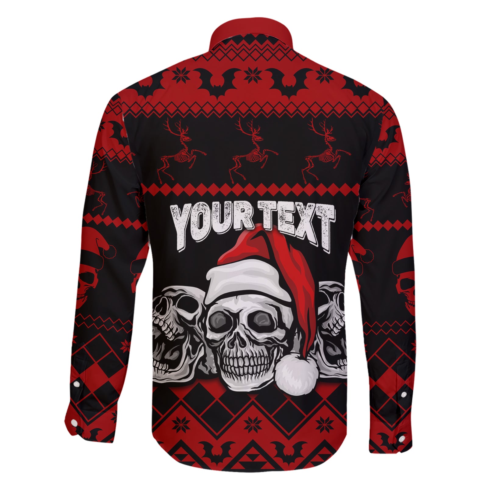 custom-christmas-family-matching-short-sleeve-bodycon-dress-and-hawaiian-shirt-gothic-skull-creepmas