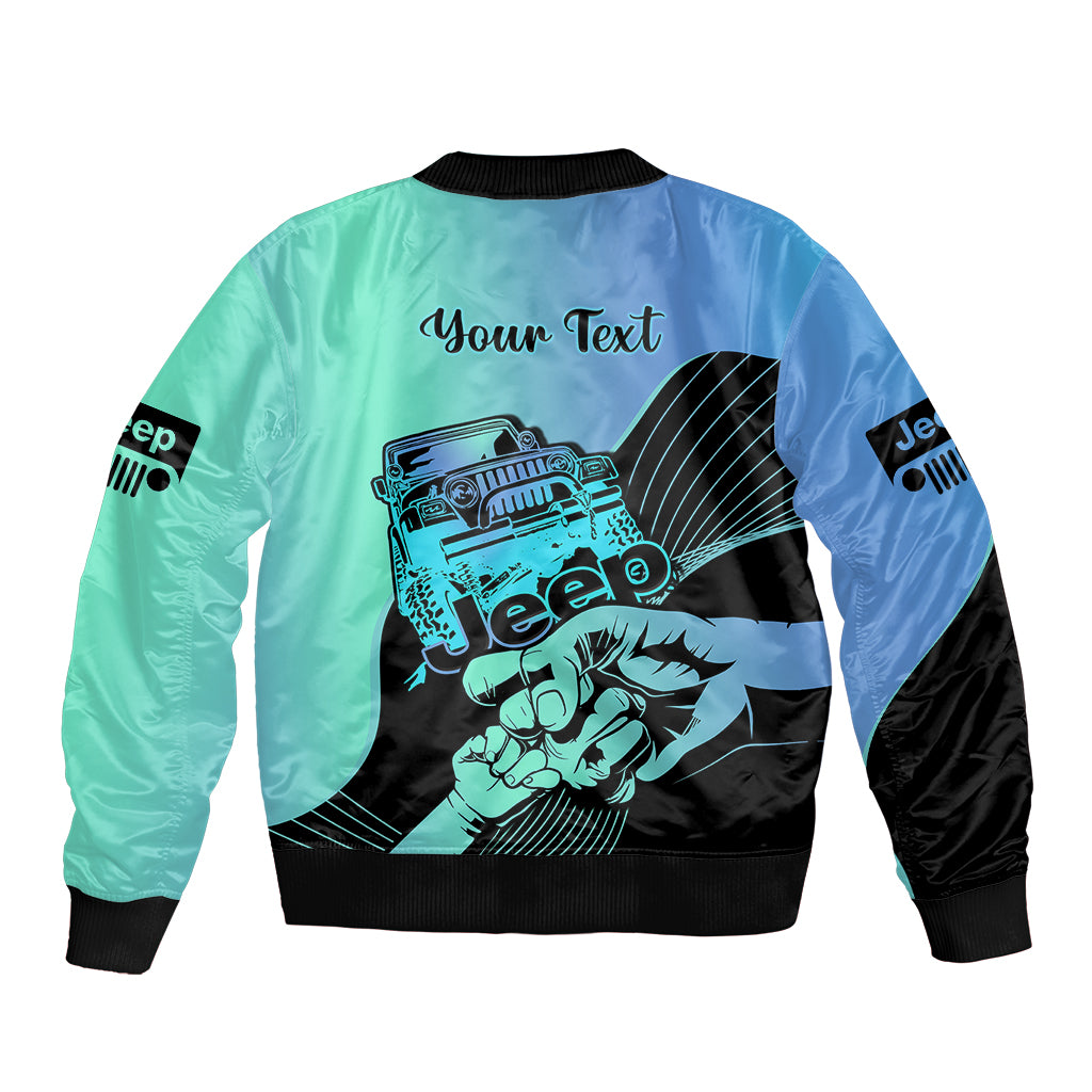 Personalised Turquoise Jeep Dad Bomber Jacket Happy Fathers Day Best D ...