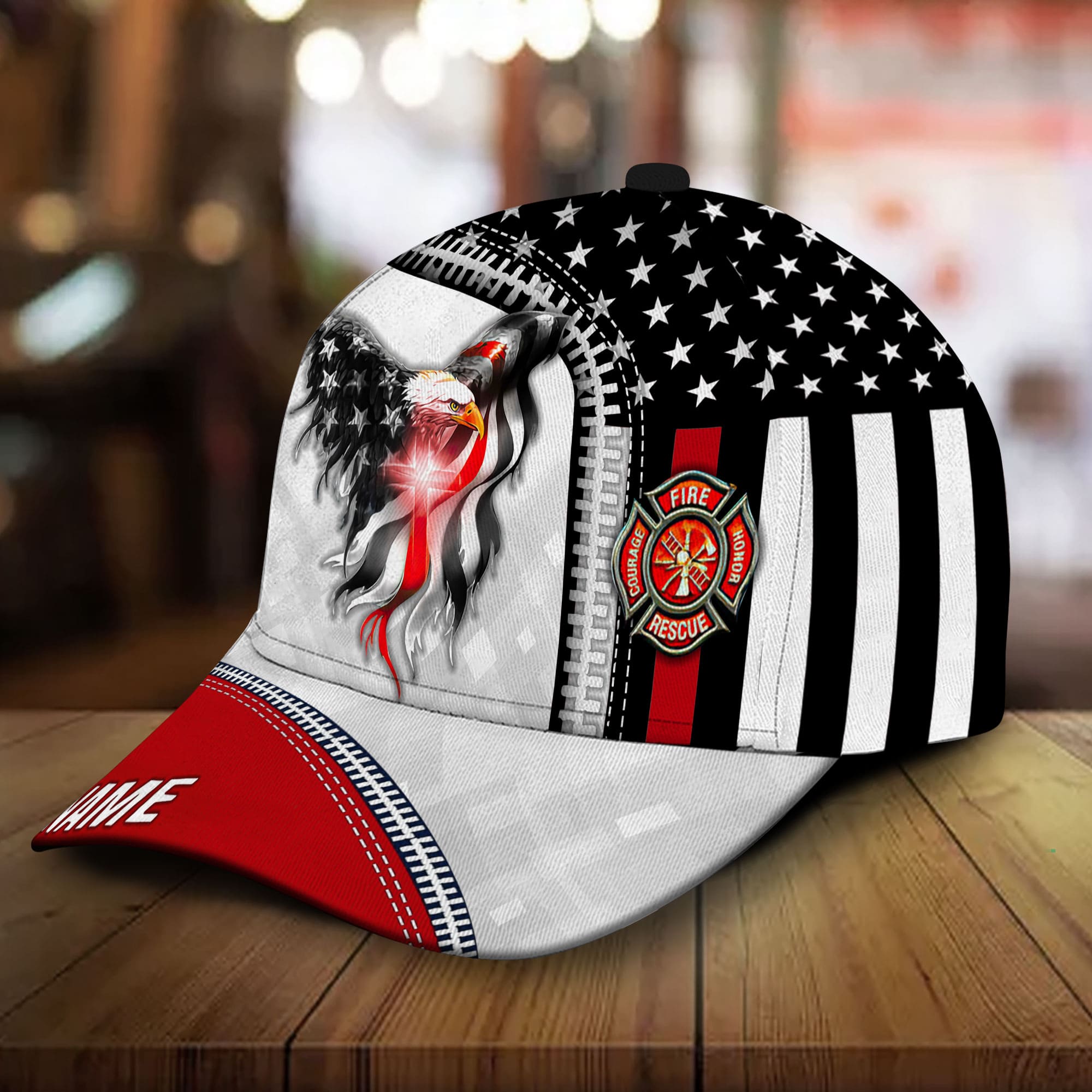 Premium Eagle Firefighter 3D Hats Red Personalized – Aljaira