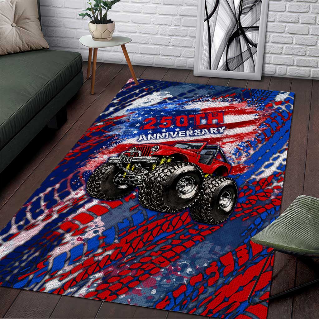 Jeep 250th Anniversary Tribute Area Rug Grunge American Flag Street Art ...