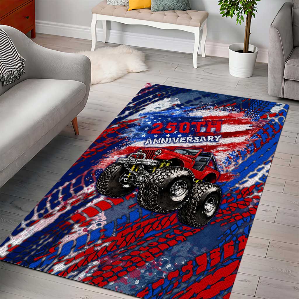 Jeep 250th Anniversary Tribute Area Rug Grunge American Flag Street Art ...