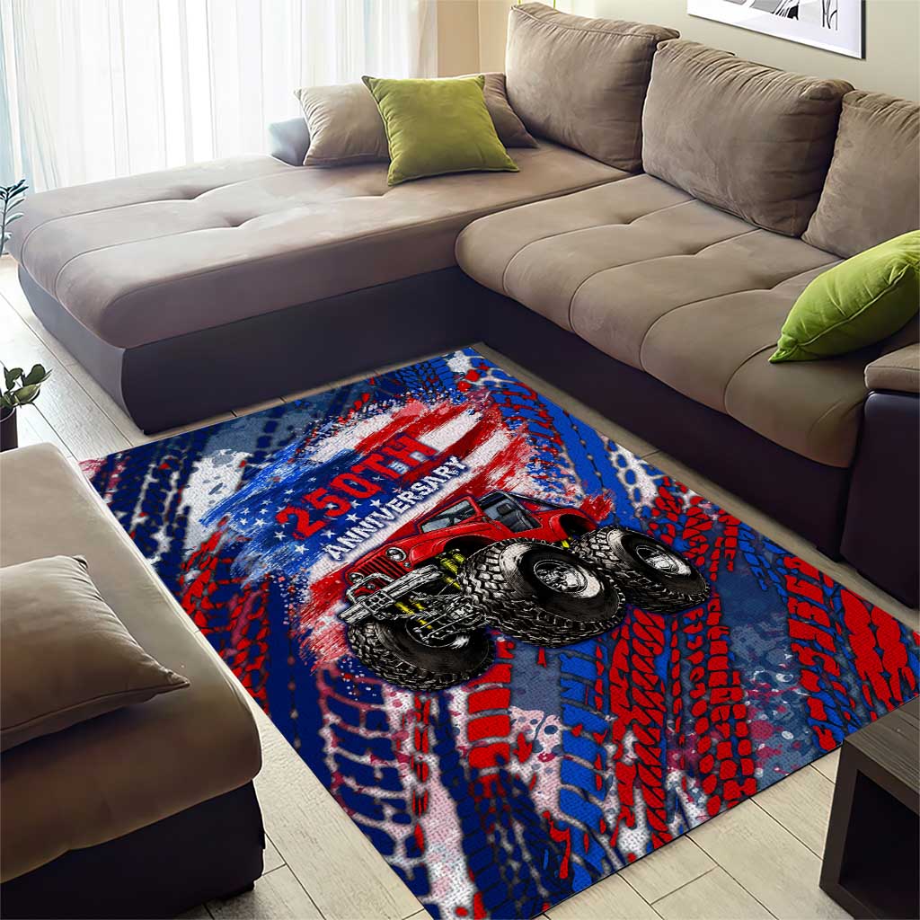 Jeep 250th Anniversary Tribute Area Rug Grunge American Flag Street Art ...