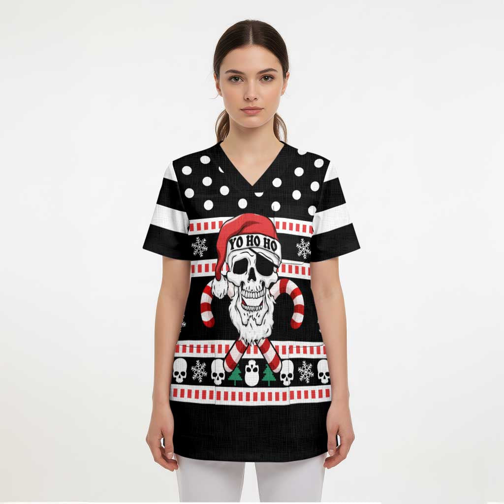 Skull Creepmas Christmas Yall Christmas Scrub Top Xmas Holiday Patterns - Aljaira
