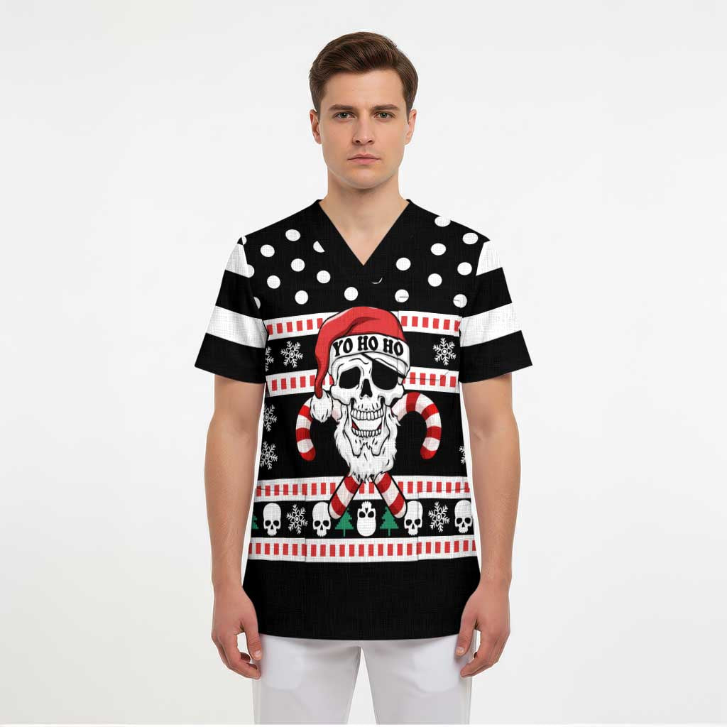 Skull Creepmas Christmas Yall Christmas Scrub Top Xmas Holiday Patterns - Aljaira