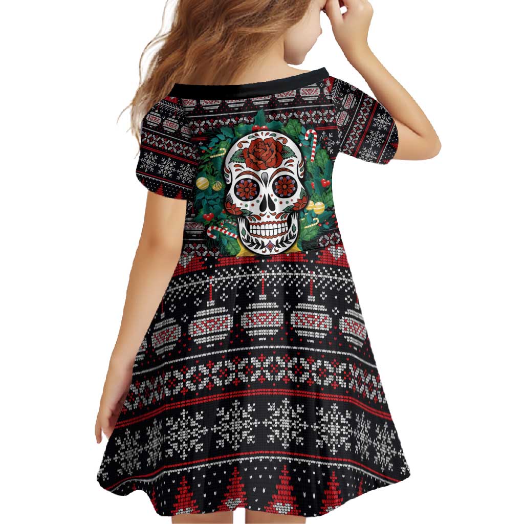 Skull Christmas Family Matching Off Shoulder Maxi Dress and Hawaiian Shirt Xmas Holiday Patterns - Aljaira