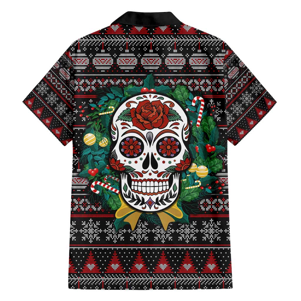 Skull Christmas Family Matching Puletasi and Hawaiian Shirt Xmas Holiday Patterns - Aljaira