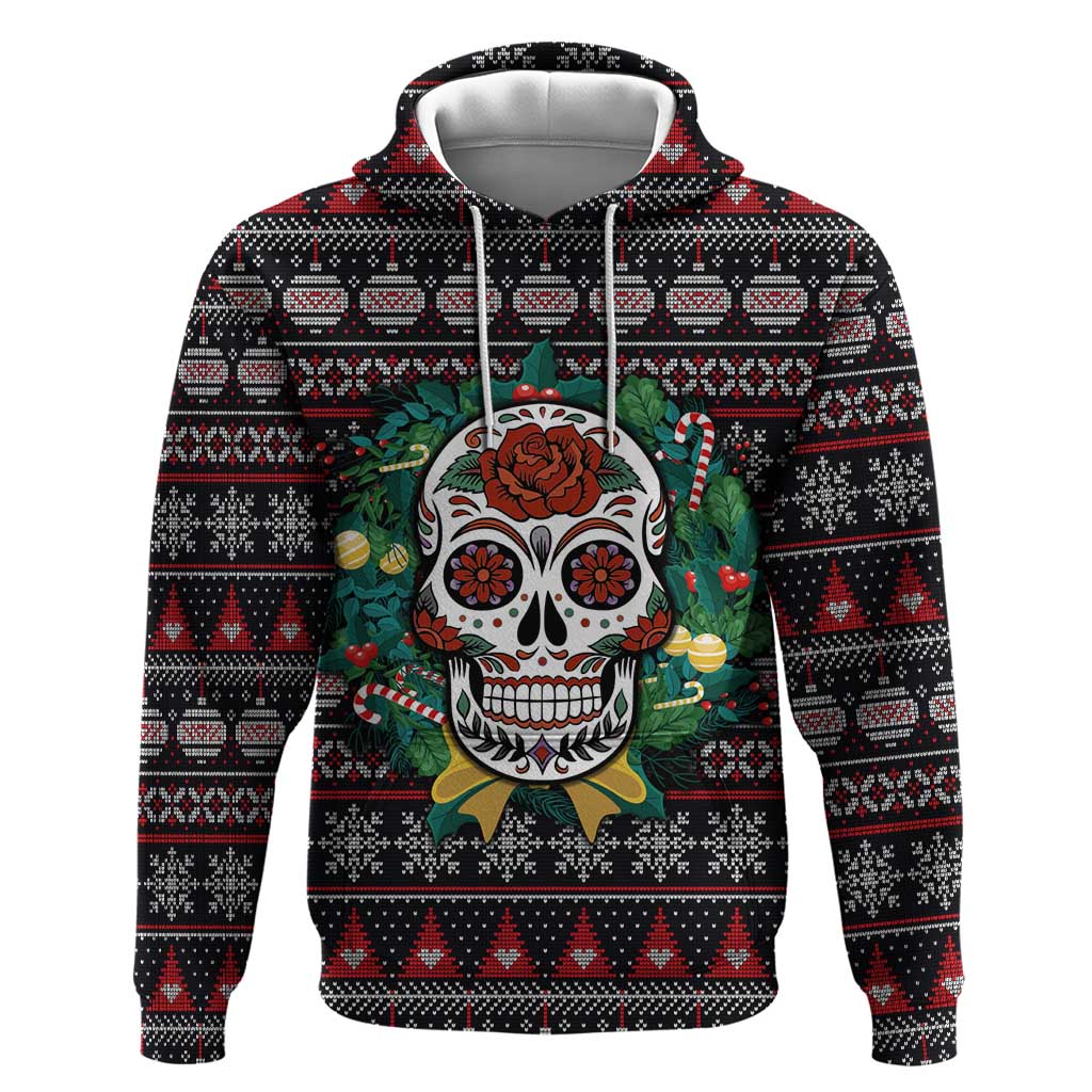Skull Christmas Hoodie Xmas Holiday Patterns - Aljaira