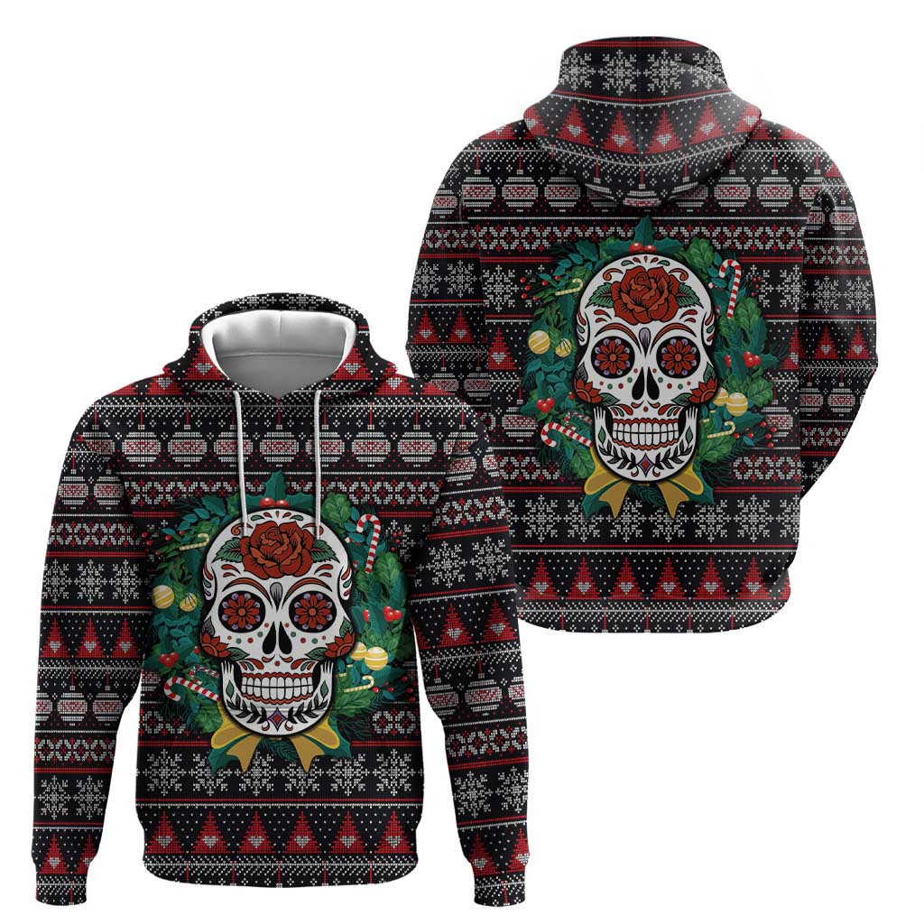 Skull Christmas Hoodie Xmas Holiday Patterns - Aljaira