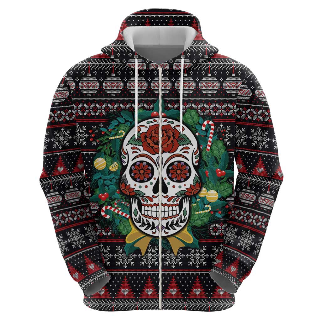 Skull Christmas Hoodie Xmas Holiday Patterns - Aljaira