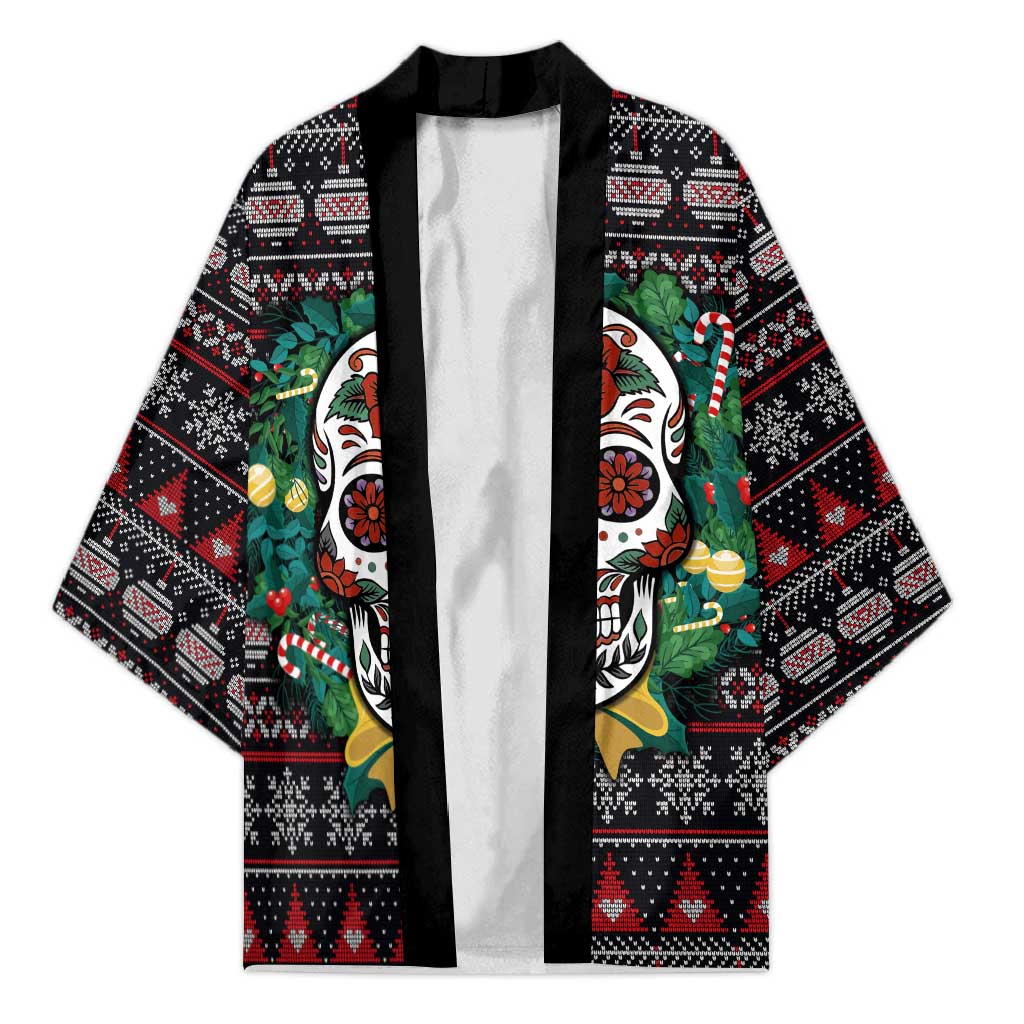 Skull Christmas Kimono Xmas Holiday Patterns - Aljaira