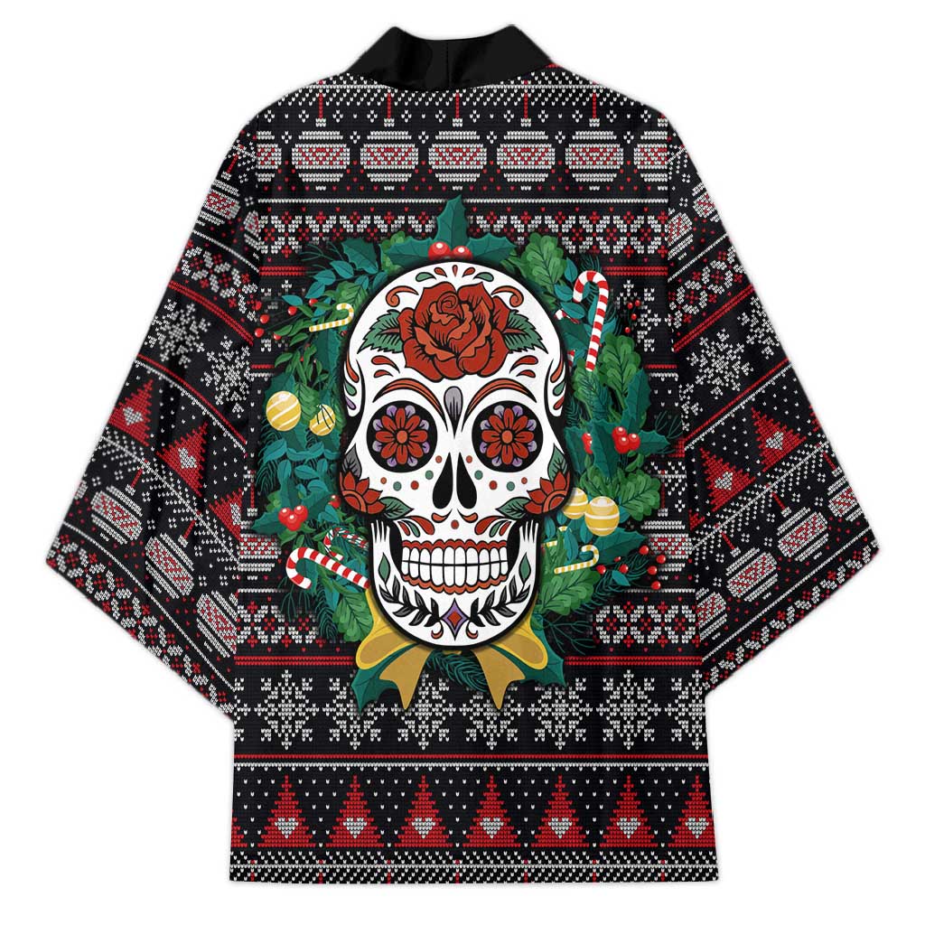 Skull Christmas Kimono Xmas Holiday Patterns - Aljaira