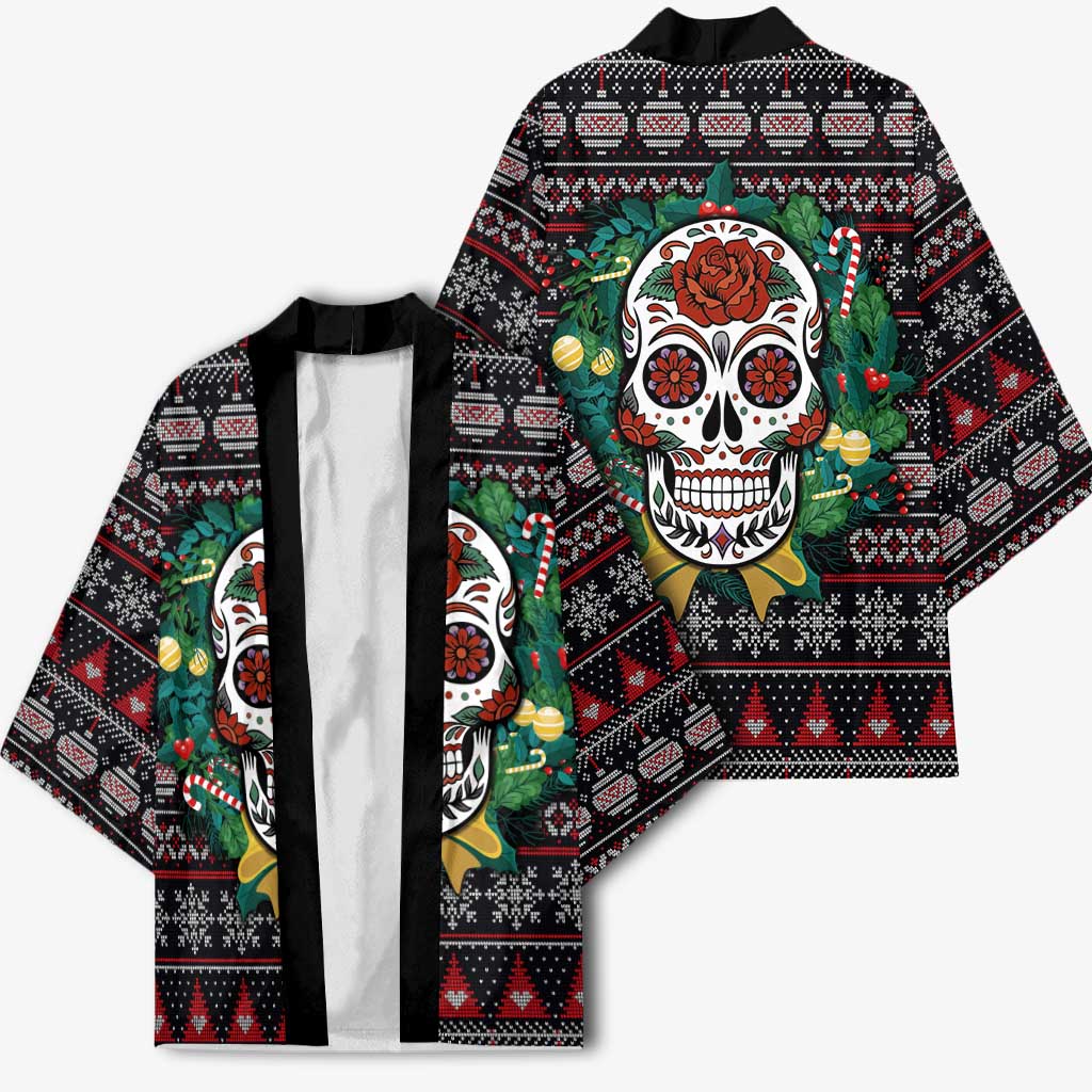 Skull Christmas Kimono Xmas Holiday Patterns - Aljaira