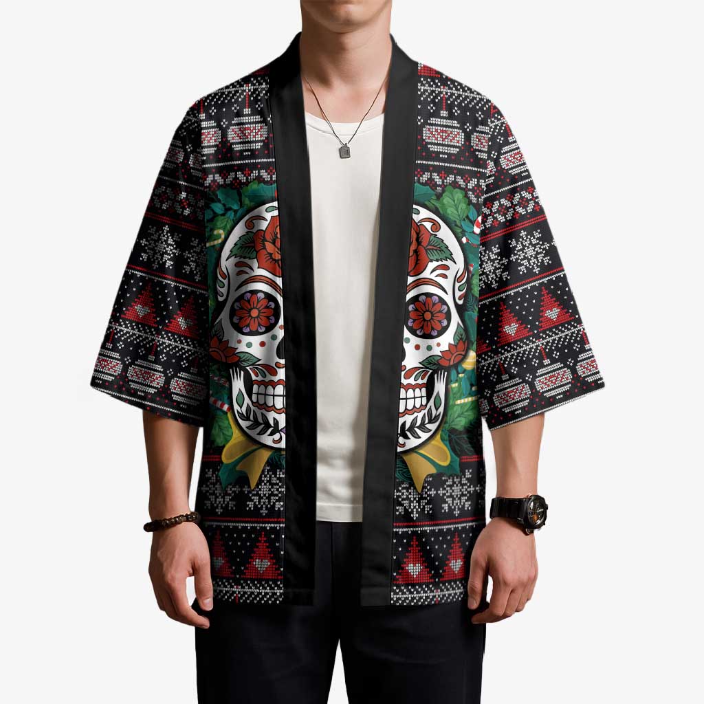 Skull Christmas Kimono Xmas Holiday Patterns - Aljaira