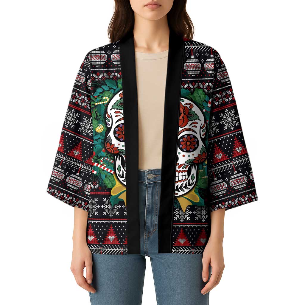 Skull Christmas Kimono Xmas Holiday Patterns - Aljaira