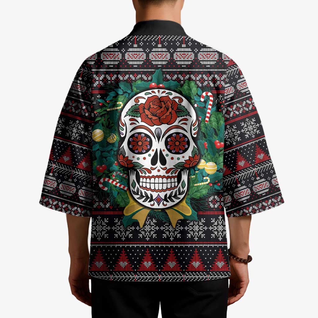 Skull Christmas Kimono Xmas Holiday Patterns - Aljaira