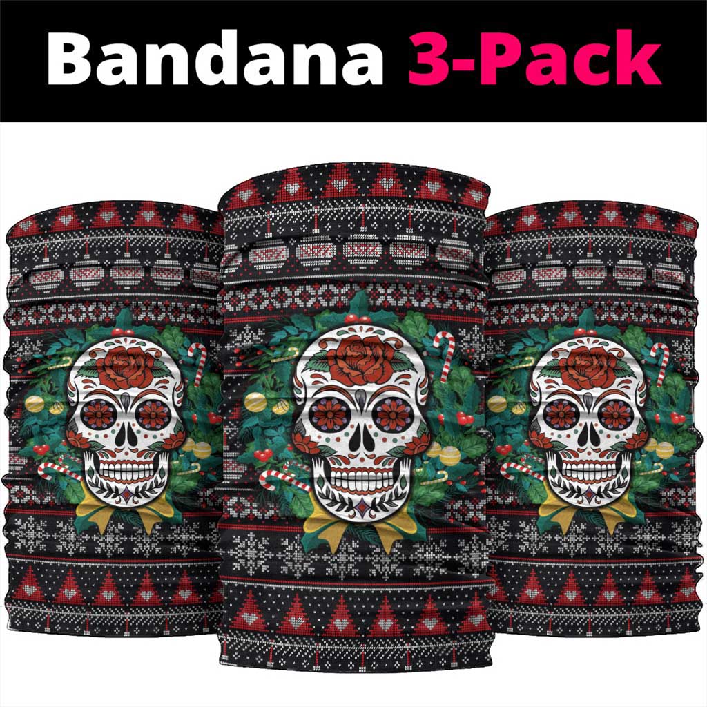 Skull Christmas Neck Gaiter Xmas Holiday Patterns - Aljaira