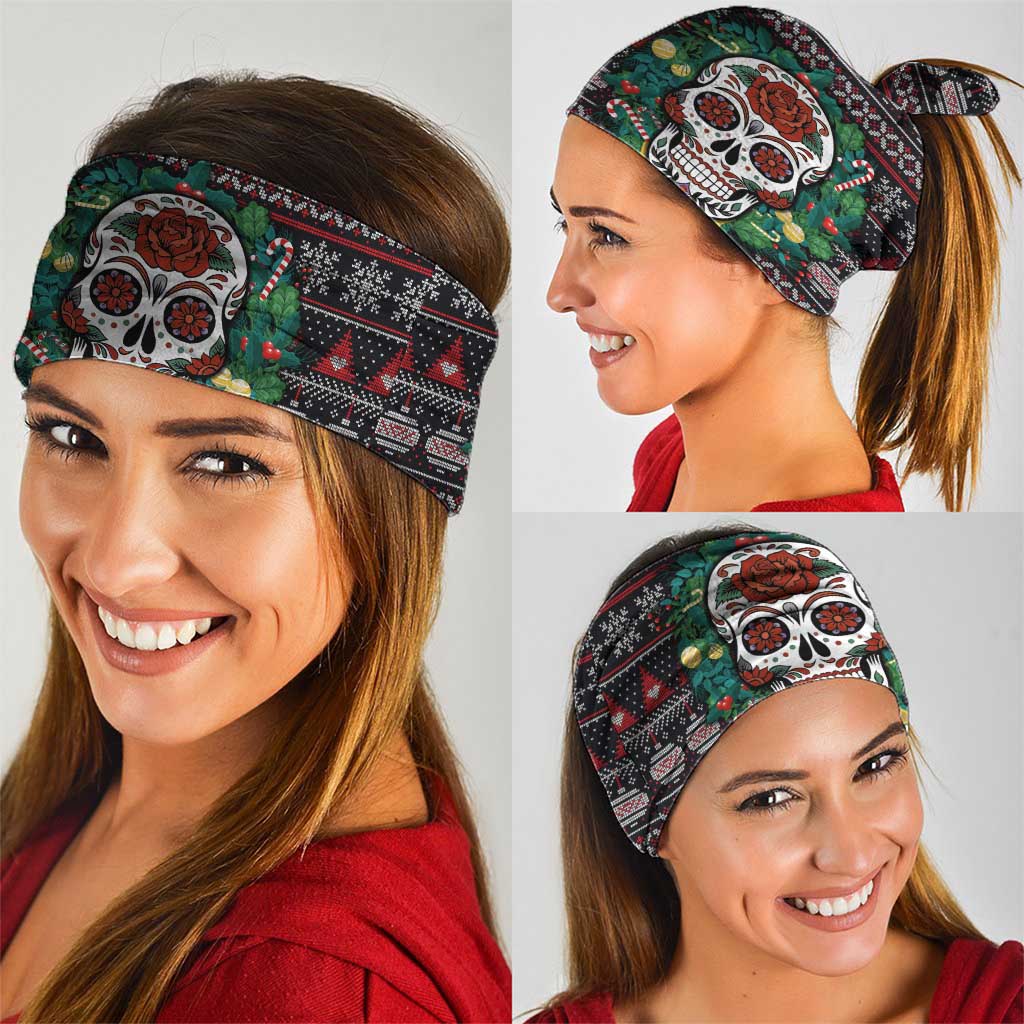 Skull Christmas Neck Gaiter Xmas Holiday Patterns - Aljaira
