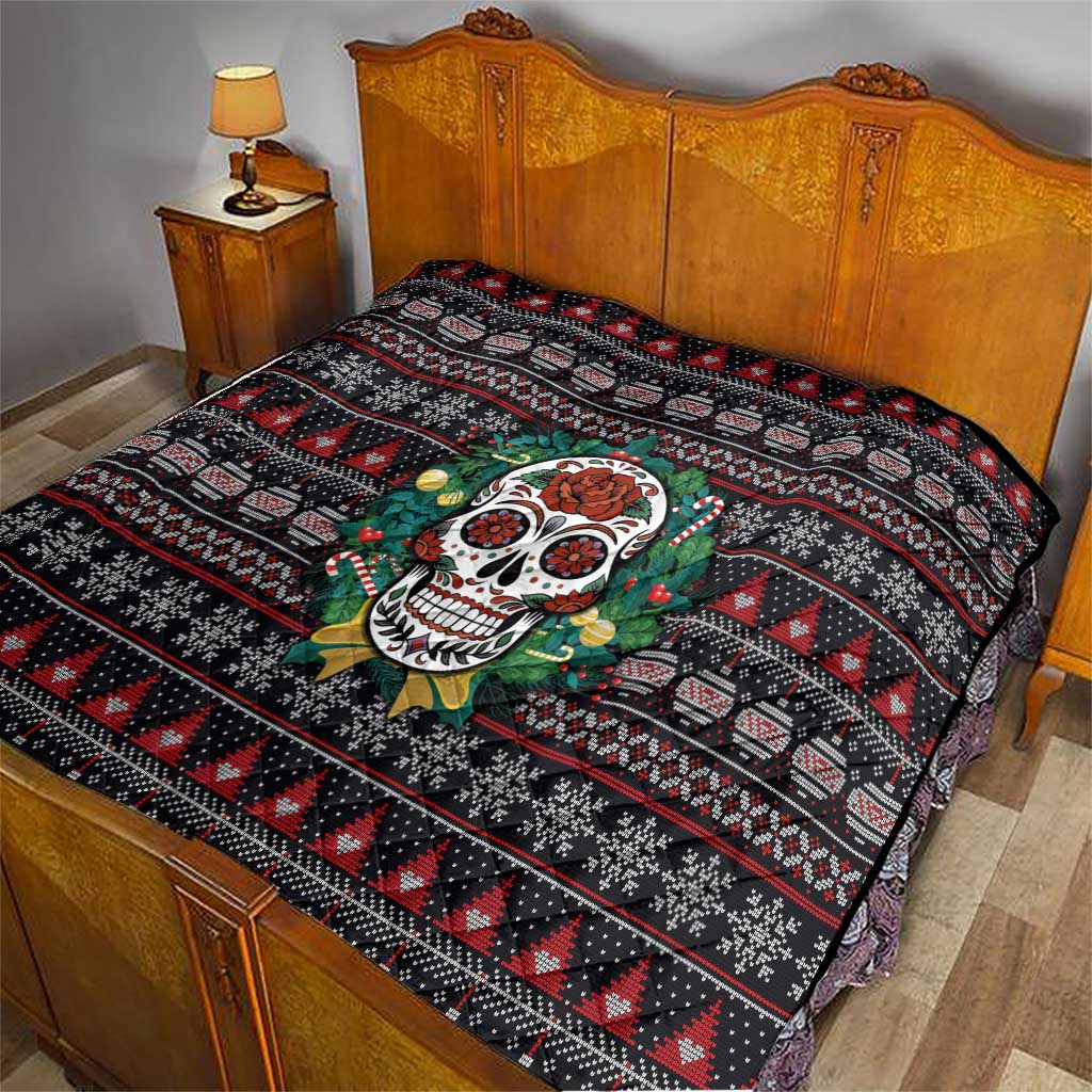 Skull Christmas Quilt Xmas Holiday Patterns - Aljaira
