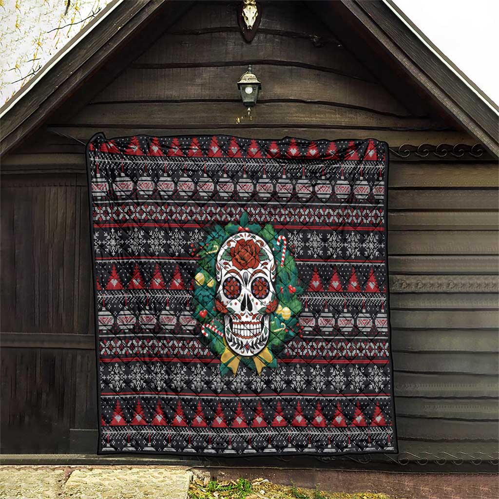 Skull Christmas Quilt Xmas Holiday Patterns - Aljaira