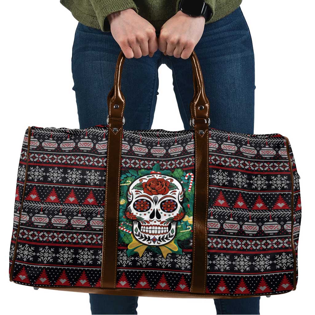 Skull Christmas Travel Bag Xmas Holiday Patterns - Aljaira