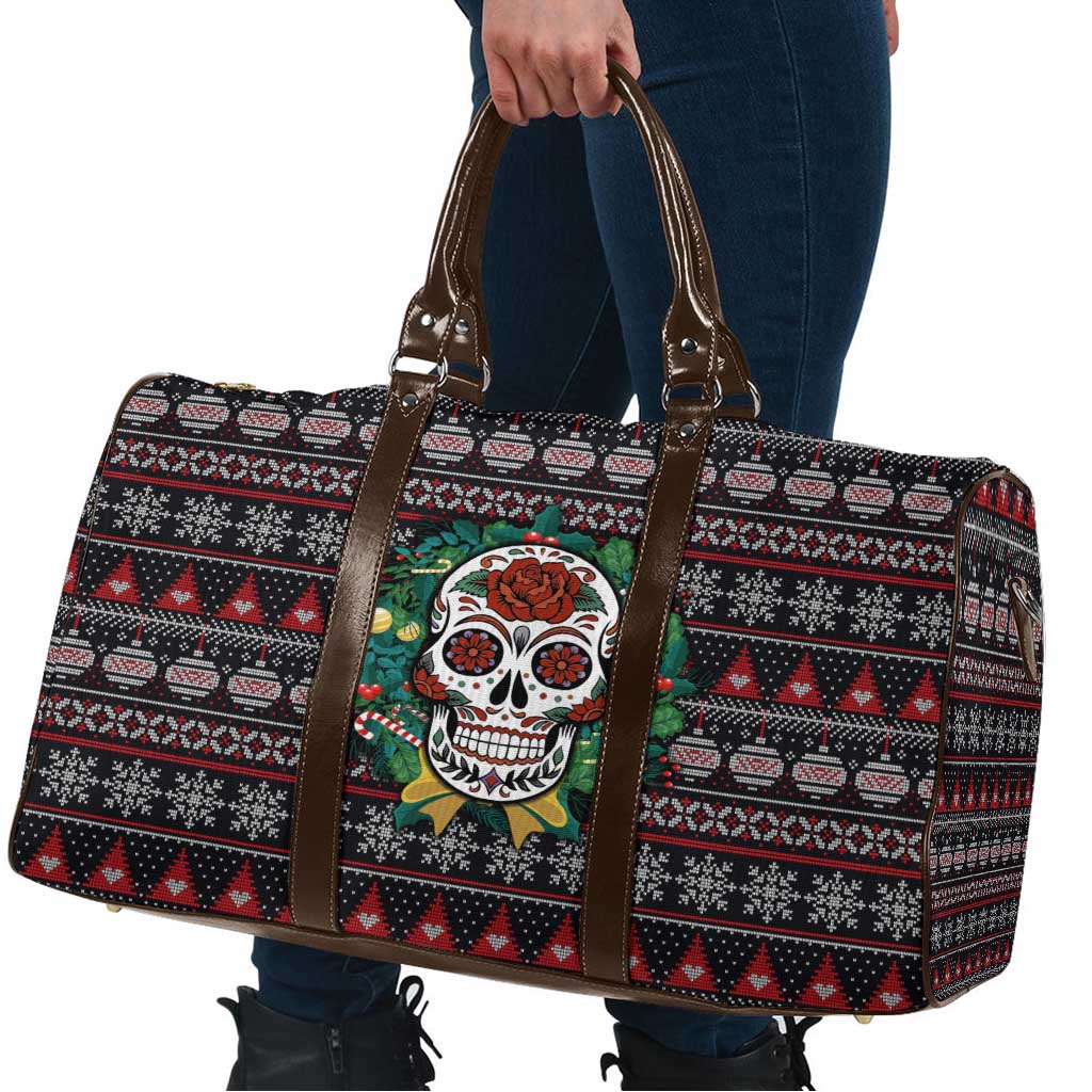 Skull Christmas Travel Bag Xmas Holiday Patterns - Aljaira