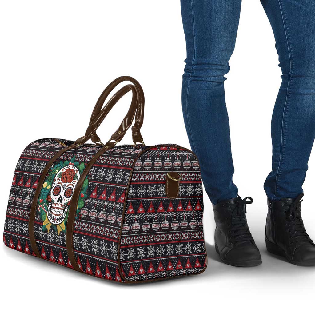Skull Christmas Travel Bag Xmas Holiday Patterns - Aljaira