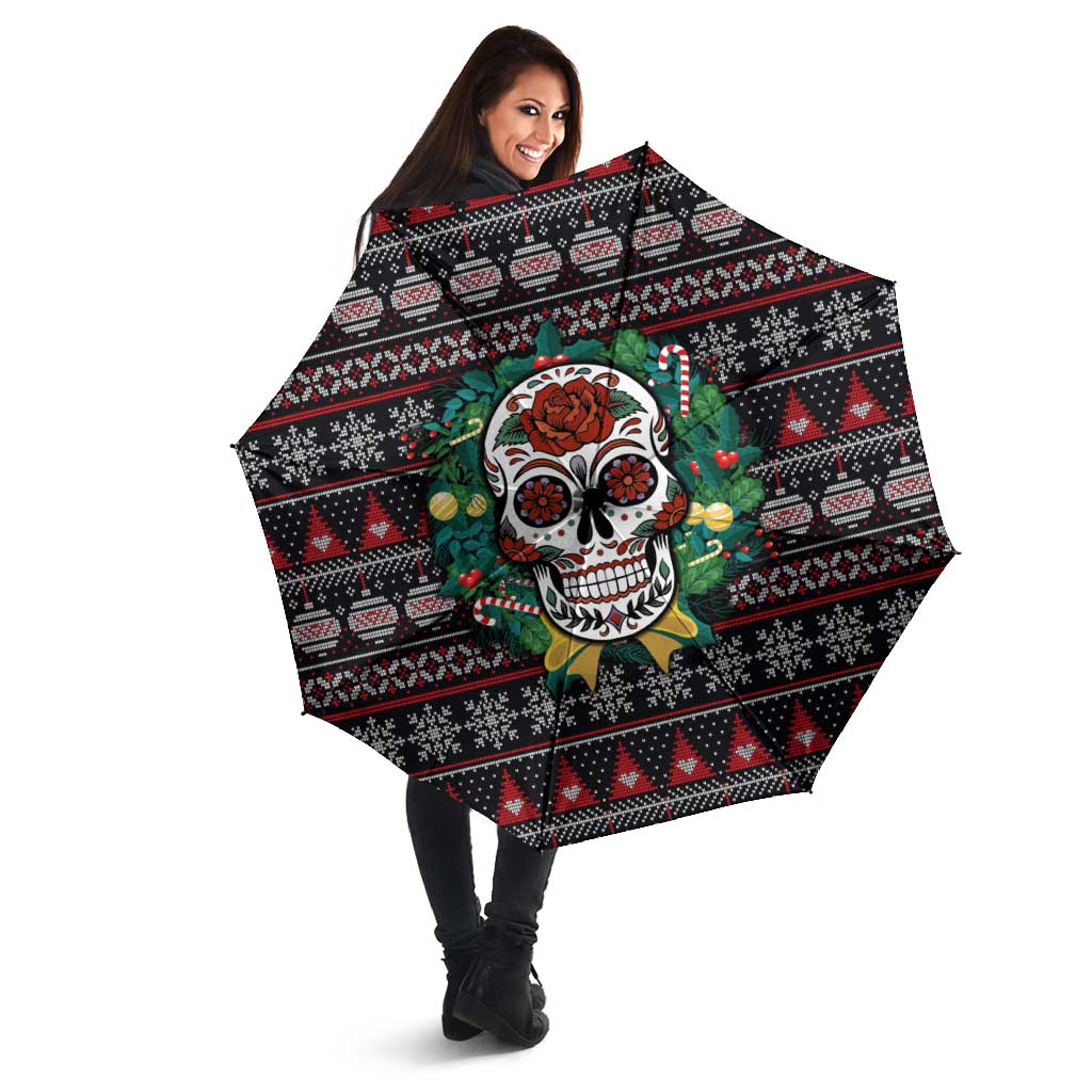 Skull Christmas Umbrella Xmas Holiday Patterns - Aljaira