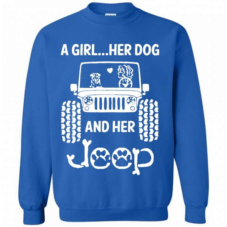 a-girl-her-dog-and-her-jeep-b-gildan-crewneck-sweatshirt