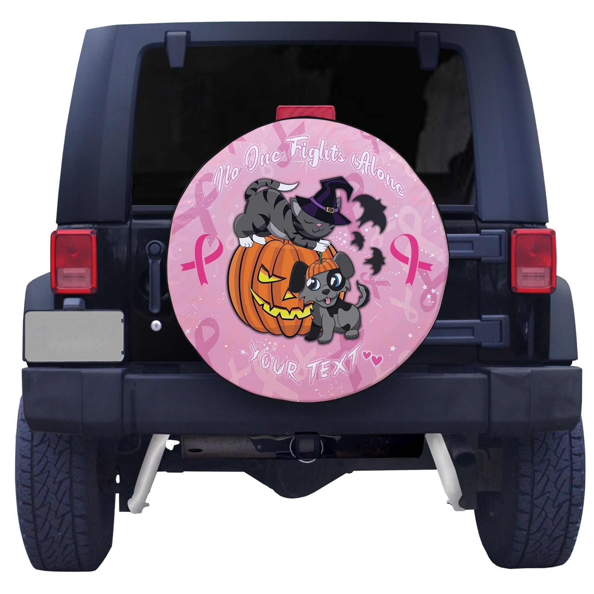 custom-personalised-breast-cancer-spare-tire-cover-no-one-fights-alone-halloween-cat-and-dog
