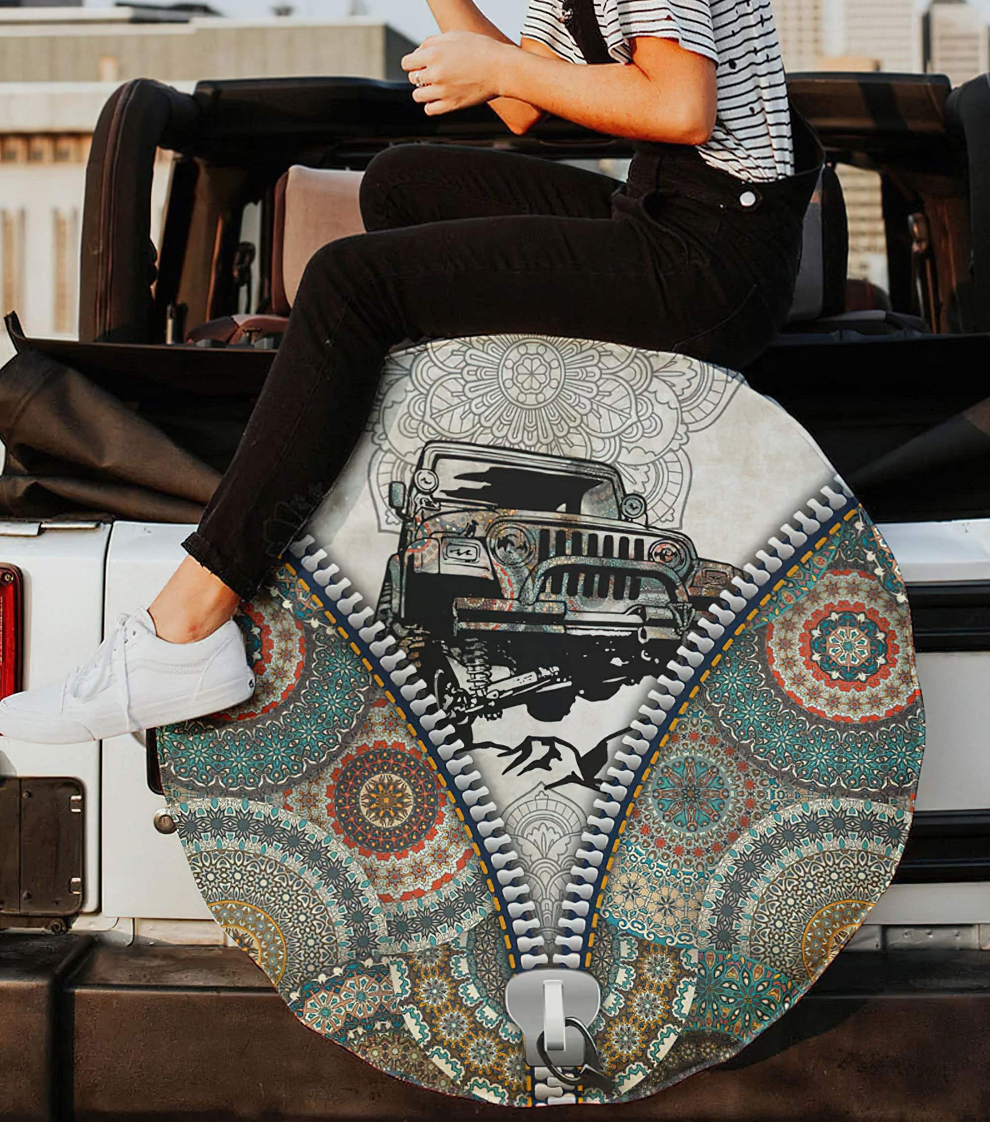 Jeep Boho Zip Spare Tire Cover Aljaira