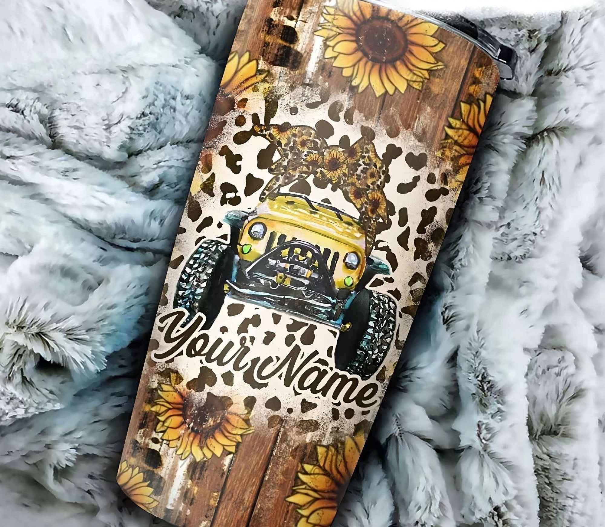 personalized-jeep-sunflower-wood-tumbler