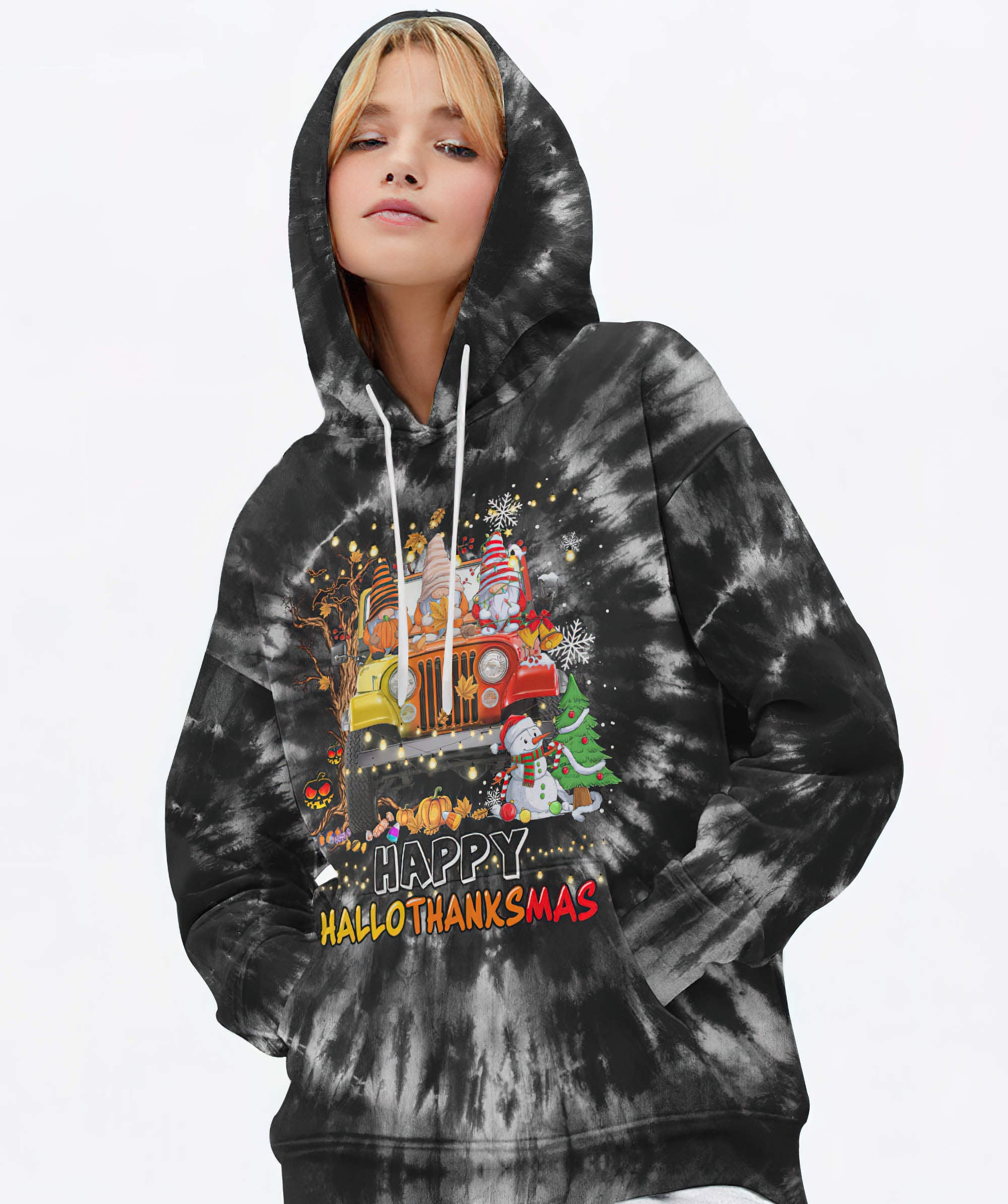 happy-hallothanksmas-jeep-gnomies-tie-dye-hoodie