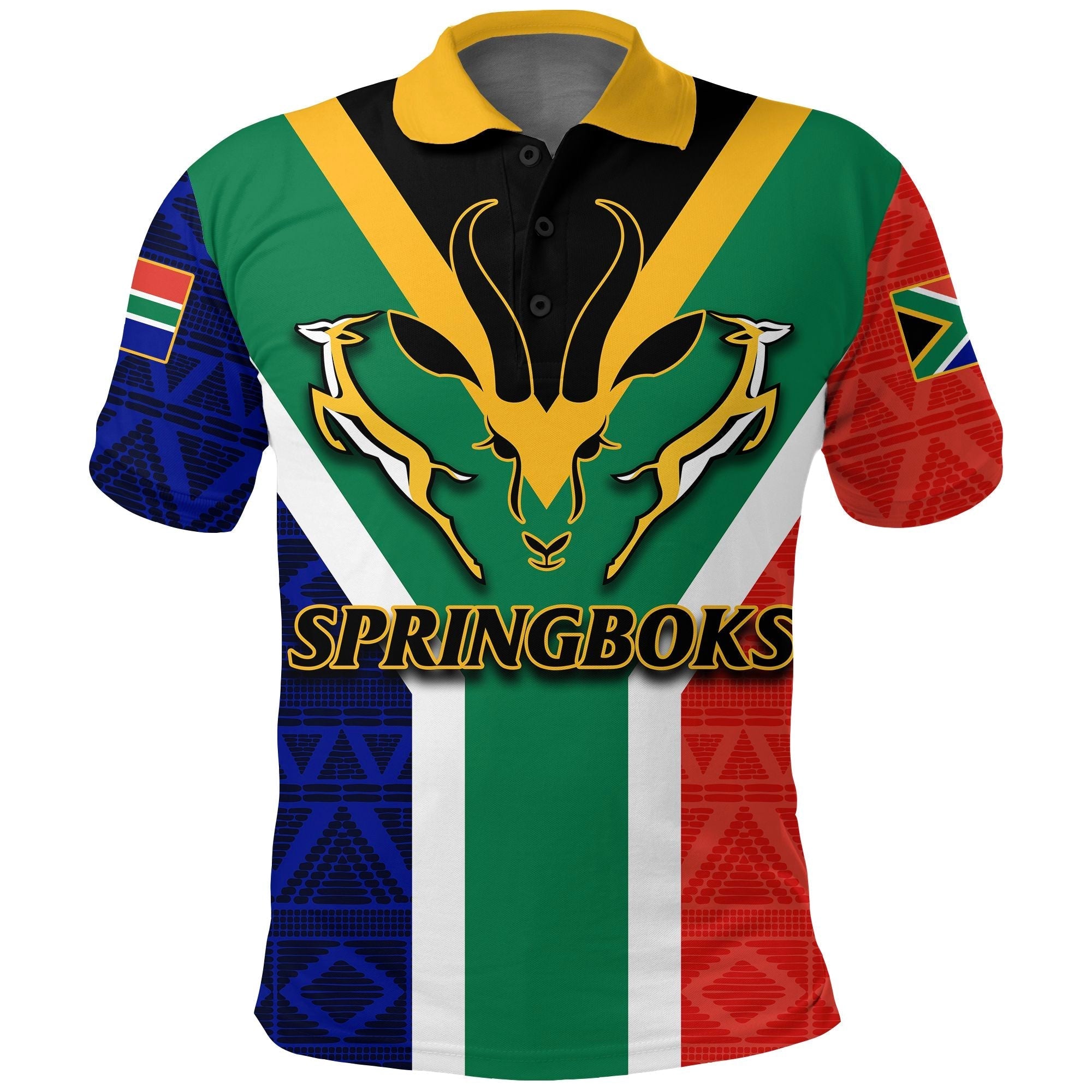 Springbok Backside Pattern South Africa Springboks Mix African Patterns Polo Shirt LT20 – Aljaira