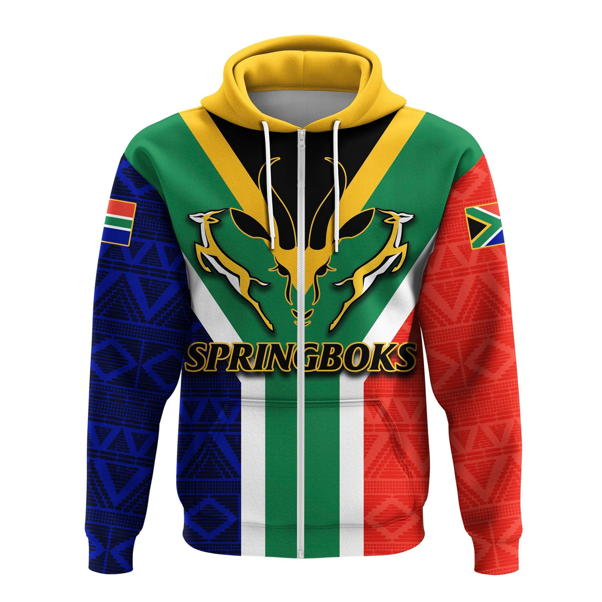 South Africa Springboks Mix African Patterns Zip Hoodie LT20 – Aljaira