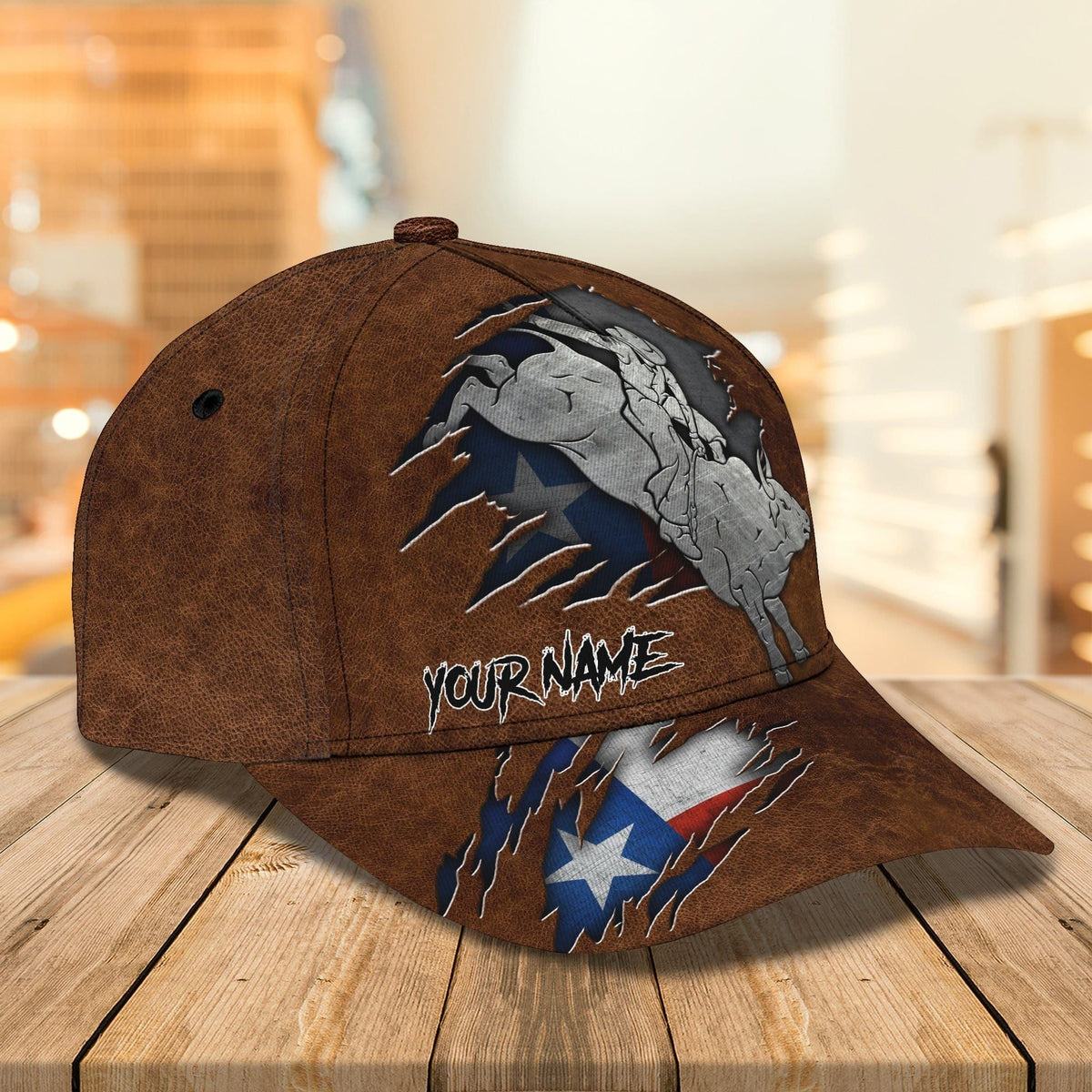 Personalized Bull Riding Cap Texas Flag – Aljaira