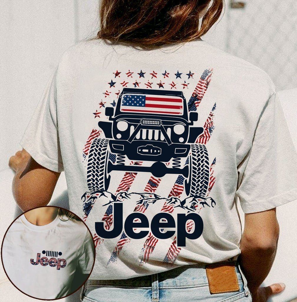 jeep-t-shirt-jeep-car-on-moutain-t-shirt-american-flag